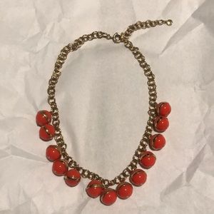 J. Crew gold and coral statement necklace